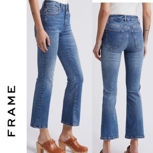Frame Denim Le Crop Mini Boot Jeans Medium Wash LUPINE